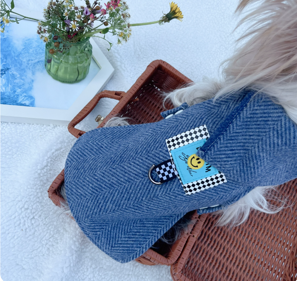 Vintage Blue Denim Pet Hoodie