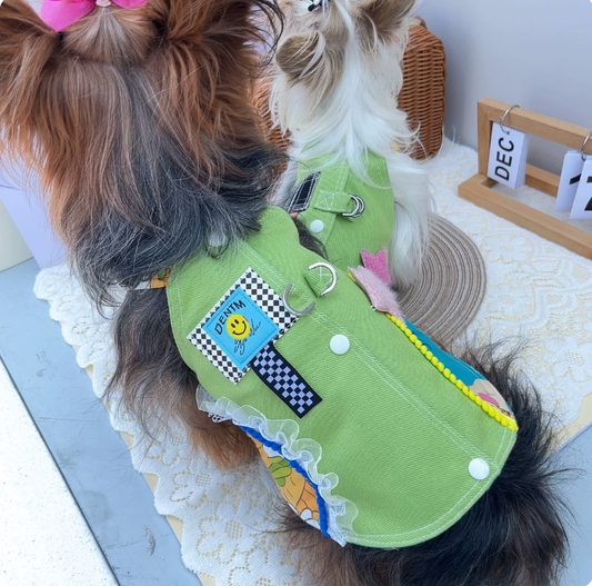 Green Cartoon Pet Dress