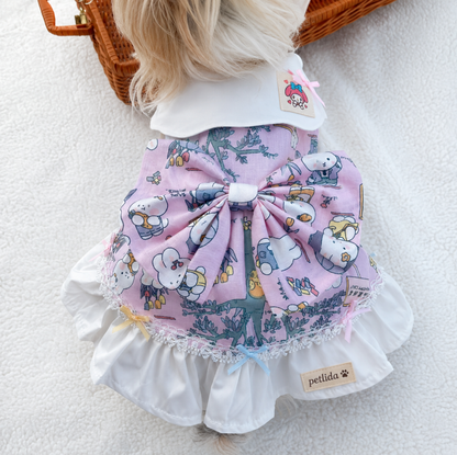 Pink Cartoon Pet Dress