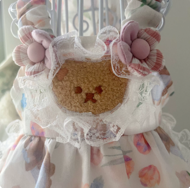 Floral Bunny Lace Pet Dress