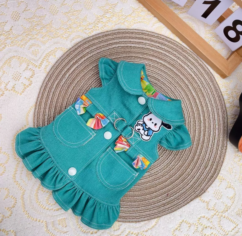 Teal Ruffle Pet Dress