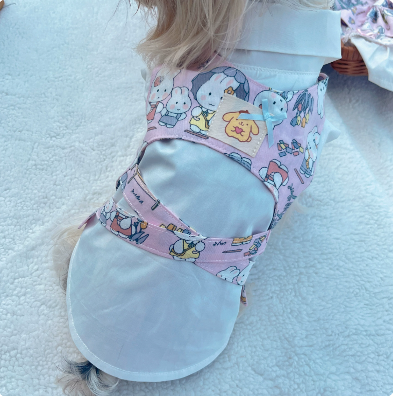 Pink Cartoon Pet Dress