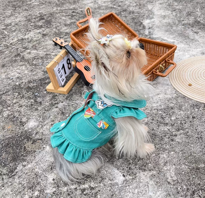 Teal Ruffle Pet Dress