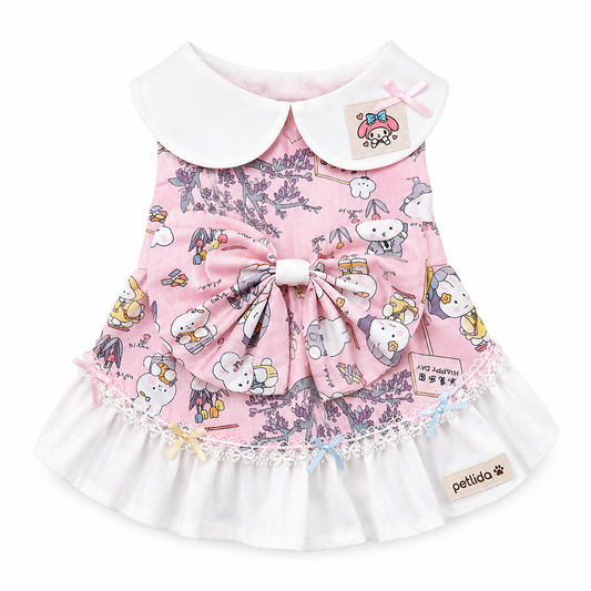 Pink Cartoon Pet Dress