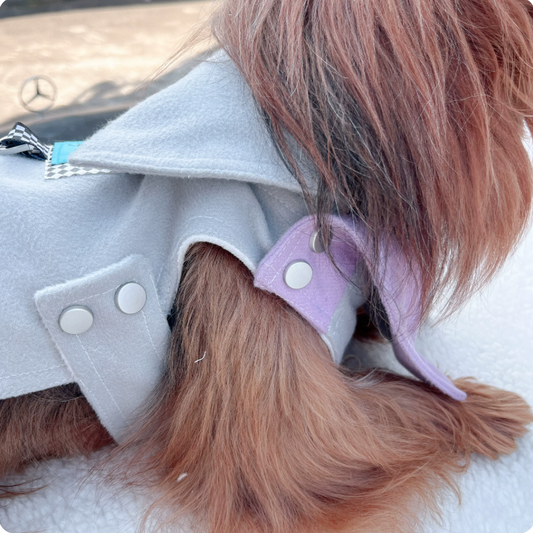 Gray Hooded Pet Jacket