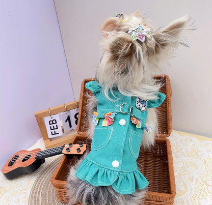 Teal Ruffle Pet Dress