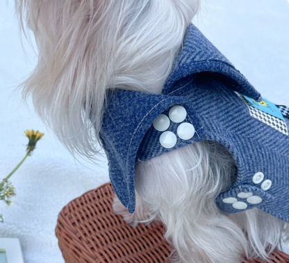 Vintage Blue Denim Pet Hoodie
