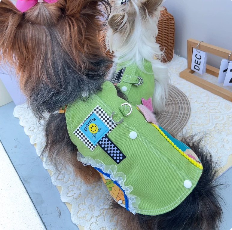Green Cartoon Pet Dress