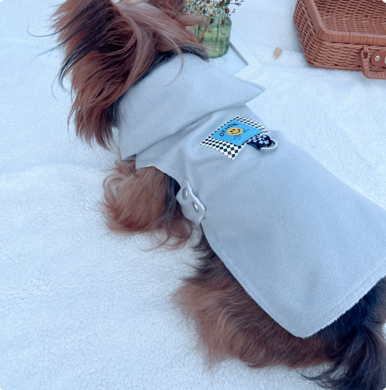 Gray Hooded Pet Jacket